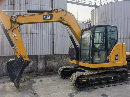 Gebruikte CAT 307.5 graafmachine met originele hydraulische klep en rubberen sporen uit Japan