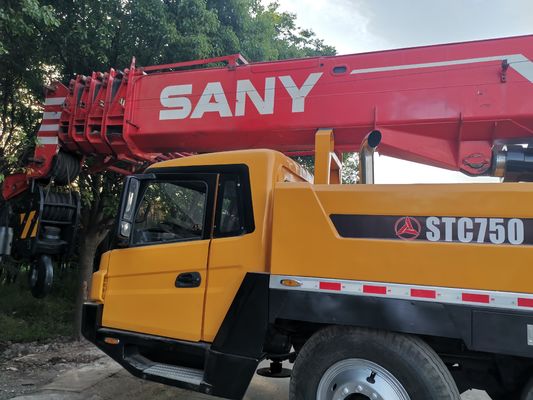 Goedkope SANY 75 ton STC750 gebruikte hydraulische mobiele vrachtwagenkraan met originele motor