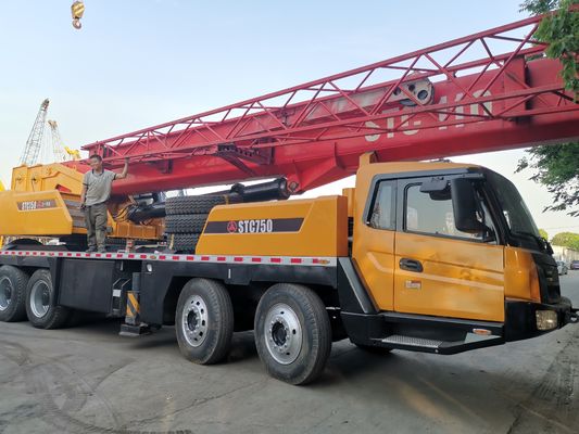 Goedkope SANY 75 ton STC750 gebruikte hydraulische mobiele vrachtwagenkraan met originele motor
