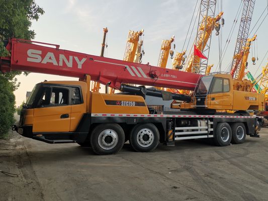 Goedkope SANY 75 ton STC750 gebruikte hydraulische mobiele vrachtwagenkraan met originele motor