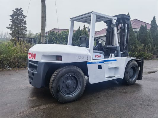 Verbruik 10 ton TCM FD100Z 2e etappe 4 meter Gebruikte vorkheftruck voor machinewerkstations