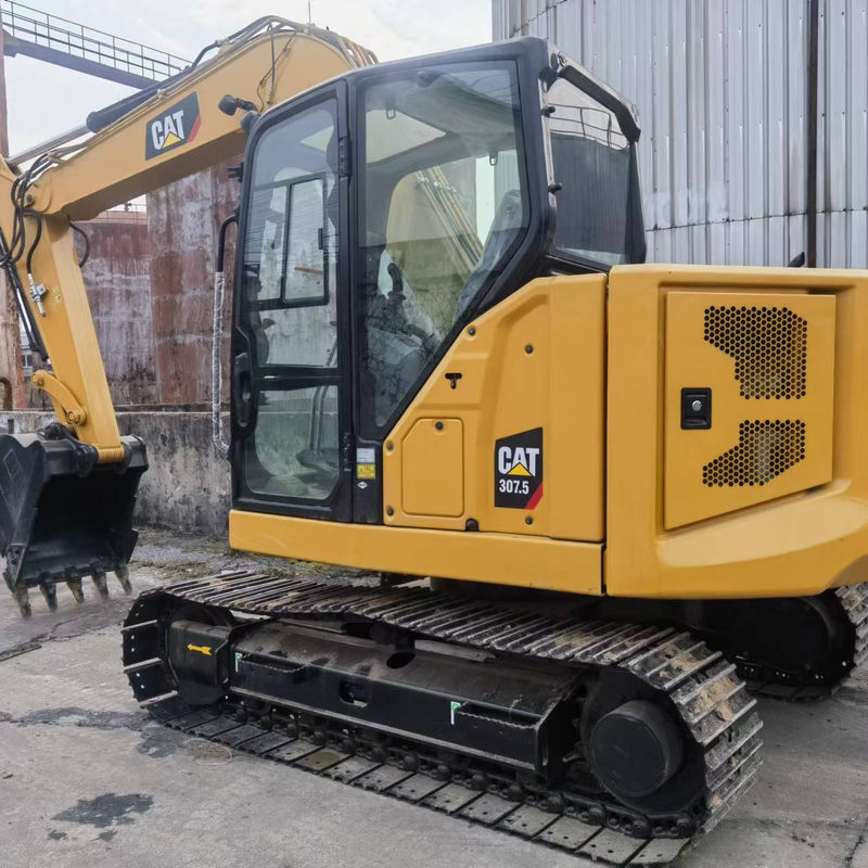 Gebruikte CAT 307.5 graafmachine met originele hydraulische klep en rubberen sporen uit Japan