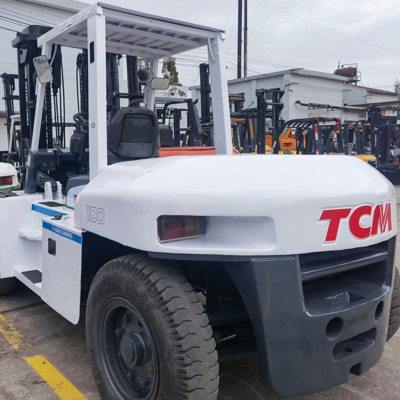 Verbruik 10 ton TCM FD100Z 2e etappe 4 meter Gebruikte vorkheftruck voor machinewerkstations